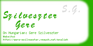 szilveszter gere business card